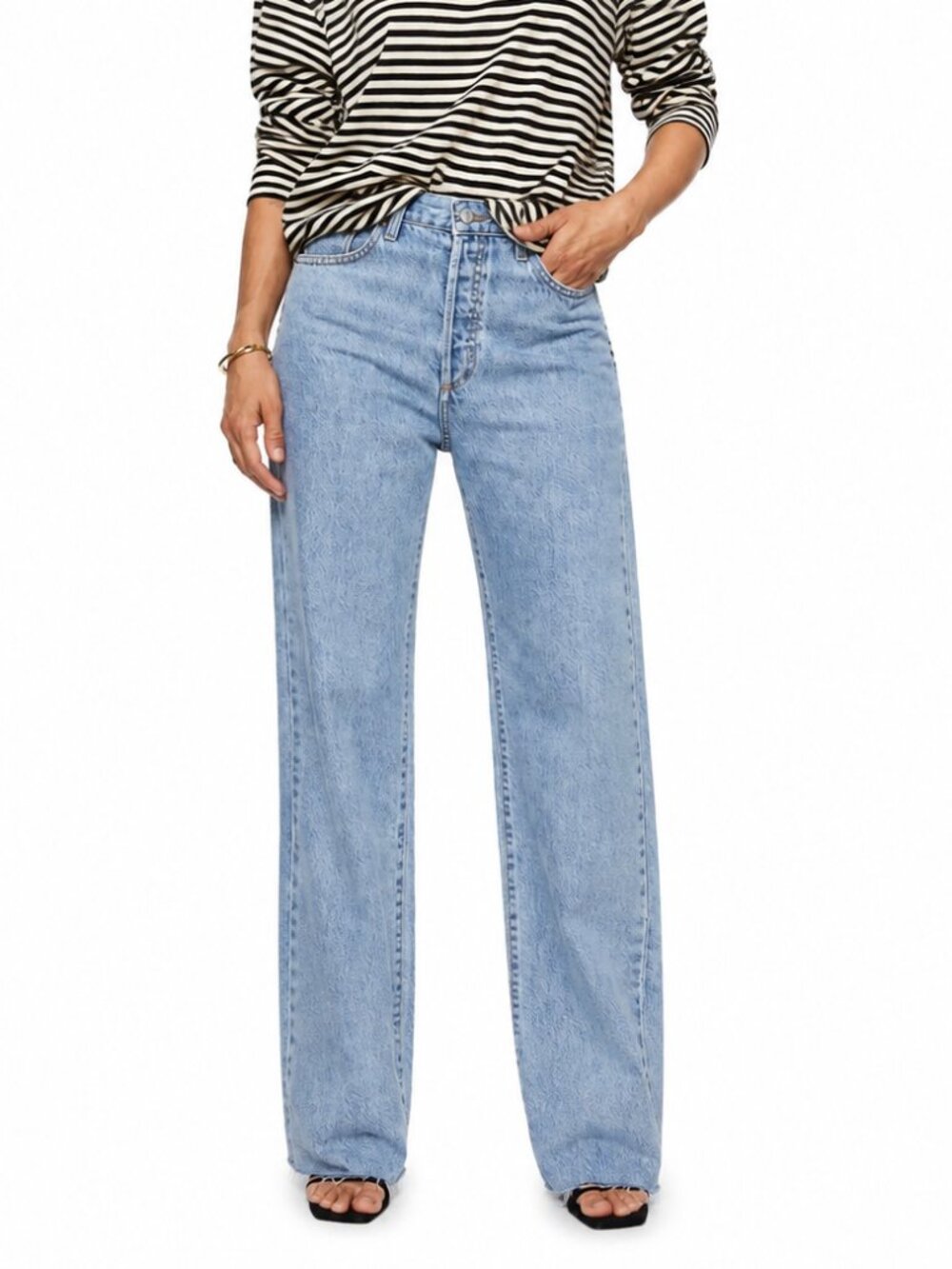Mango Nora High-Waisted Wide Leg Jeans (Size US 4)